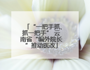 “一把手抓、抓一把手” 云南省“编外院长”推动医改