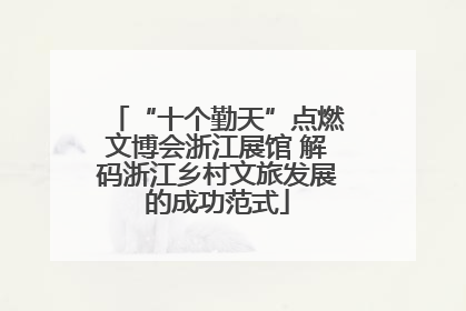 “十个勤天”点燃文博会浙江展馆 解码浙江乡村文旅发展的成功范式