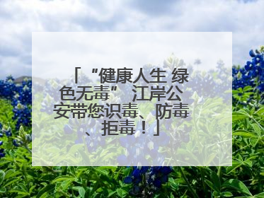 “健康人生 绿色无毒” 江岸公安带您识毒、防毒、拒毒！