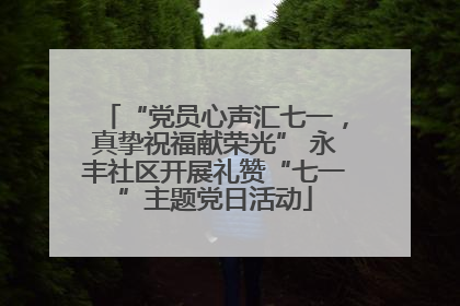 “党员心声汇七一，真挚祝福献荣光” 永丰社区开展礼赞“七一”主题党日活动