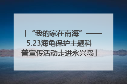 “我的家在南海”——5.23海龟保护主题科普宣传活动走进永兴岛