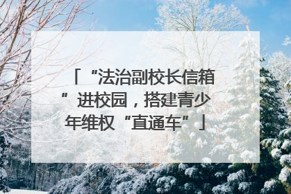 “法治副校长信箱”进校园，搭建青少年维权“直通车”