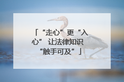 “走心”更“入心” 让法律知识 “触手可及”