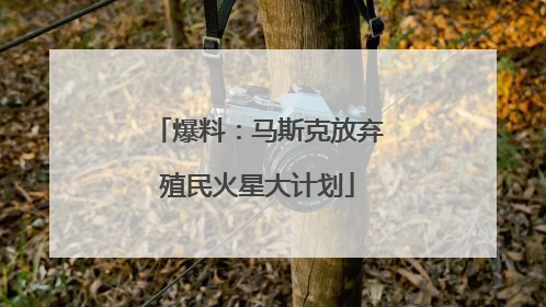 爆料：马斯克放弃殖民火星大计划