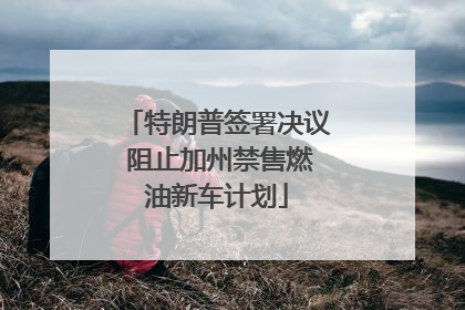 特朗普签署决议 阻止加州禁售燃油新车计划