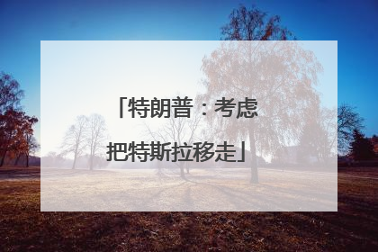 特朗普：考虑把特斯拉移走