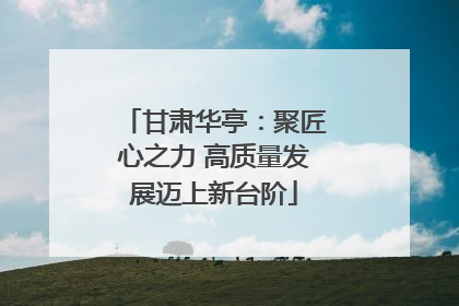 甘肃华亭：聚匠心之力 高质量发展迈上新台阶