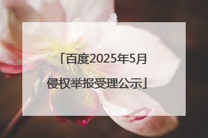 百度2025年5月侵权举报受理公示