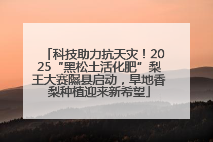 科技助力抗天灾！2025“黑松土活化肥”梨王大赛隰县启动，旱地香梨种植迎来新希望
