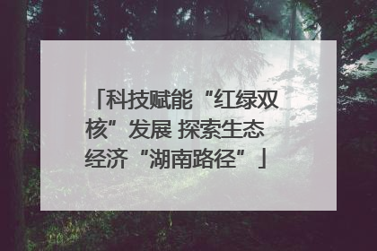 科技赋能“红绿双核”发展 探索生态经济“湖南路径”