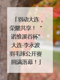 羽动大连，荣耀共享！“诺维溪谷杯”大连·李永波羽毛球公开赛圆满落幕！