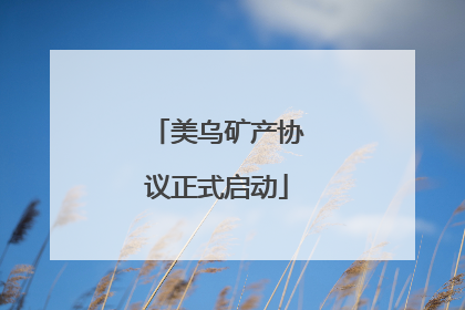 美乌矿产协议正式启动