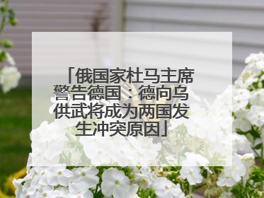 俄国家杜马主席警告德国：德向乌供武将成为两国发生冲突原因