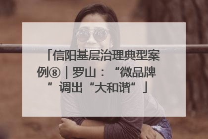 信阳基层治理典型案例⑧｜罗山：“微品牌”调出“大和谐”