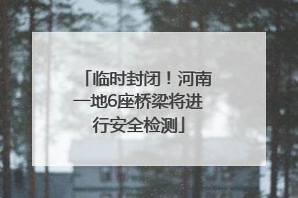临时封闭！河南一地6座桥梁将进行安全检测