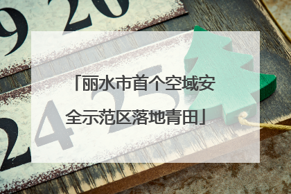 丽水市首个空域安全示范区落地青田