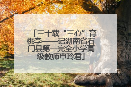 三十载“三心”育桃李——记湖南省石门县第一完全小学高级教师覃玲君