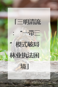 三明清流：“一带三”模式破局林业执法困境