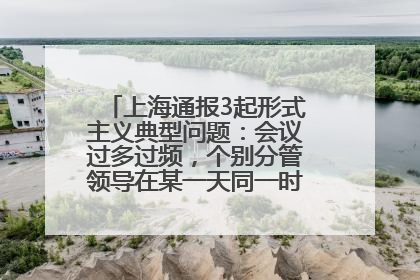 上海通报3起形式主义典型问题：会议过多过频，个别分管领导在某一天同一时段需参加3个会议