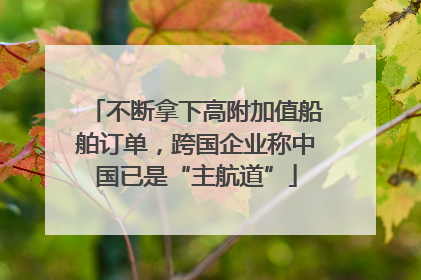 不断拿下高附加值船舶订单，跨国企业称中国已是“主航道”