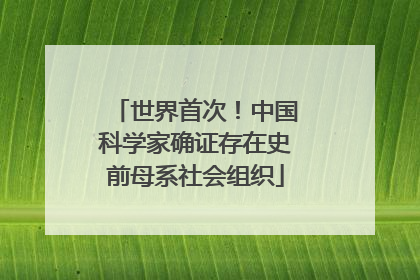 世界首次！中国科学家确证存在史前母系社会组织
