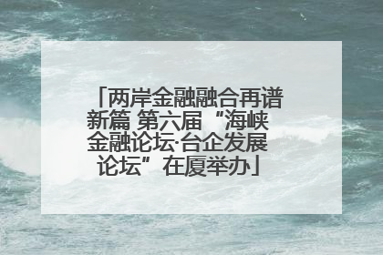 两岸金融融合再谱新篇 第六届“海峡金融论坛·台企发展论坛”在厦举办