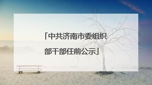 中共济南市委组织部干部任前公示