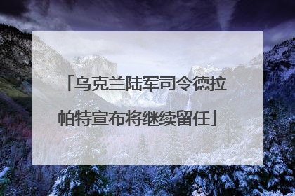 乌克兰陆军司令德拉帕特宣布将继续留任