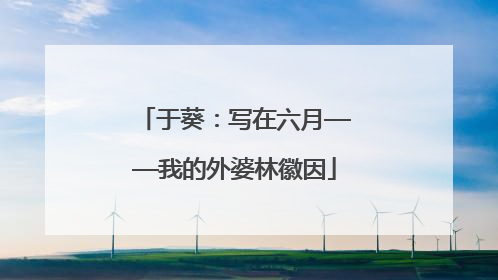 于葵：写在六月——我的外婆林徽因