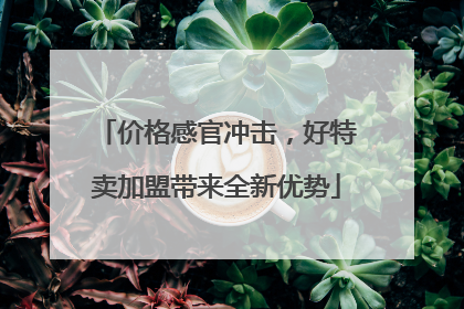 价格感官冲击，好特卖加盟带来全新优势