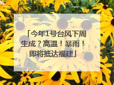 今年1号台风下周生成？高温！暴雨！即将抵达福建