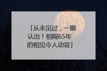 从未见过，一眼认出！相隔65年的相见令人动容