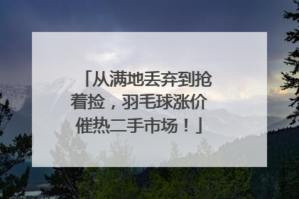 从满地丢弃到抢着捡，羽毛球涨价催热二手市场！