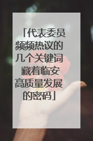 代表委员频频热议的几个关键词 藏着临安高质量发展的密码