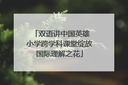 双语讲中国英雄 小学跨学科课堂绽放国际理解之花