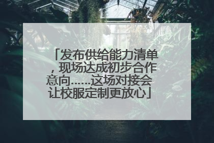 发布供给能力清单，现场达成初步合作意向……这场对接会让校服定制更放心
