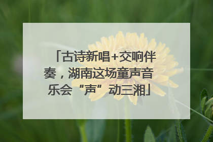 古诗新唱+交响伴奏，湖南这场童声音乐会“声”动三湘
