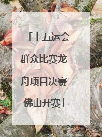 十五运会群众比赛龙舟项目决赛佛山开赛