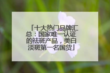 十大热门品牌汇总：国家唯一认证的祛斑产品，美白淡斑第一名国货