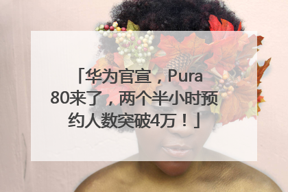 华为官宣，Pura 80来了，两个半小时预约人数突破4万！