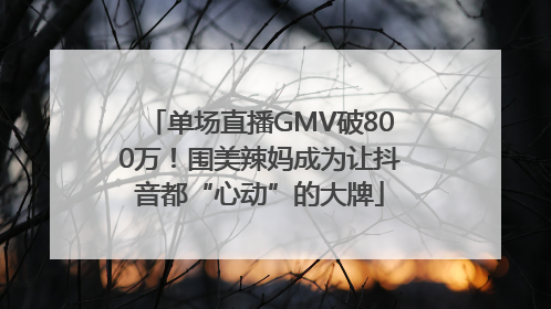 单场直播GMV破800万！围美辣妈成为让抖音都“心动”的大牌