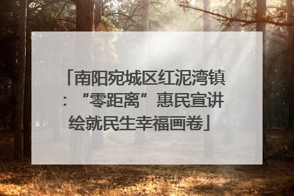 南阳宛城区红泥湾镇：“零距离”惠民宣讲 绘就民生幸福画卷