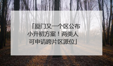 厦门又一个区公布小升初方案！两类人可申请跨片区派位