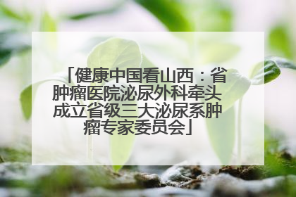 健康中国看山西：省肿瘤医院泌尿外科牵头成立省级三大泌尿系肿瘤专家委员会