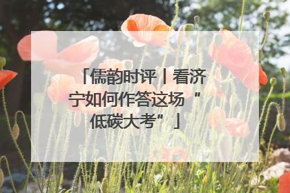 儒韵时评丨看济宁如何作答这场“低碳大考”