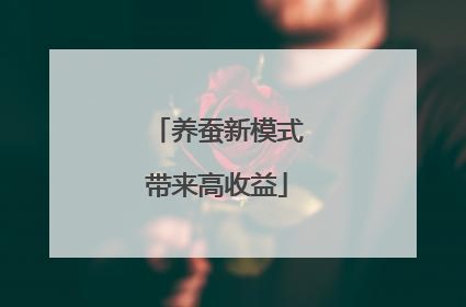 养蚕新模式带来高收益