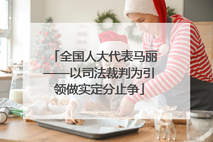 全国人大代表马丽——以司法裁判为引领做实定分止争