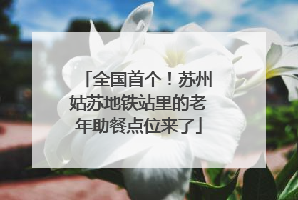 全国首个！苏州姑苏地铁站里的老年助餐点位来了
