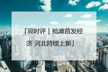 冀时评｜抢滩首发经济 河北持续上新