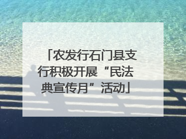 农发行石门县支行积极开展“民法典宣传月”活动